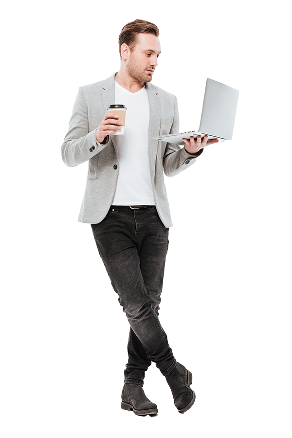 Man holding a laptop